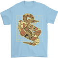 A Steampunk Snake Reptiles Mens T-Shirt 100% Cotton Light Blue
