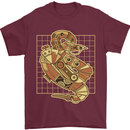 A Steampunk Snake Reptiles Mens T-Shirt 100% Cotton Maroon
