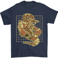A Steampunk Snake Reptiles Mens T-Shirt 100% Cotton Navy Blue