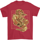 A Steampunk Snake Reptiles Mens T-Shirt 100% Cotton Red