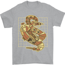 A Steampunk Snake Reptiles Mens T-Shirt 100% Cotton Sports Grey