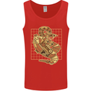 A Steampunk Snake Reptiles Mens Vest Tank Top Red