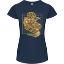 A Steampunk Snake Reptiles Womens Petite Cut T-Shirt Navy Blue