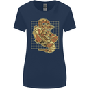 A Steampunk Snake Reptiles Womens Wider Cut T-Shirt Navy Blue