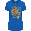 A Steampunk Snake Reptiles Womens Wider Cut T-Shirt Royal Blue