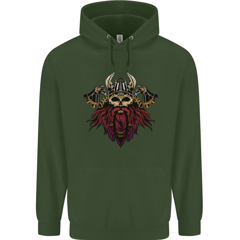 A Steampunk Viking Childrens Kids Hoodie Forest Green