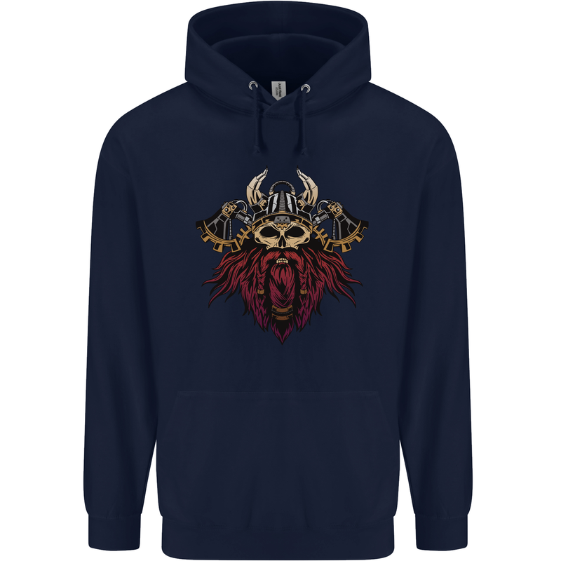 A Steampunk Viking Childrens Kids Hoodie Navy Blue
