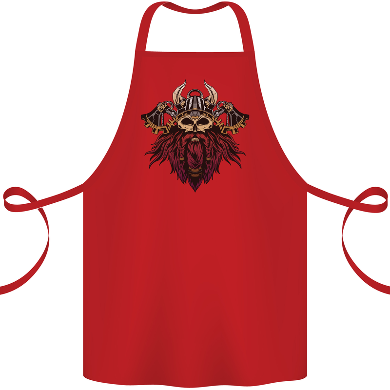 A Steampunk Viking Cotton Apron 100% Organic Red