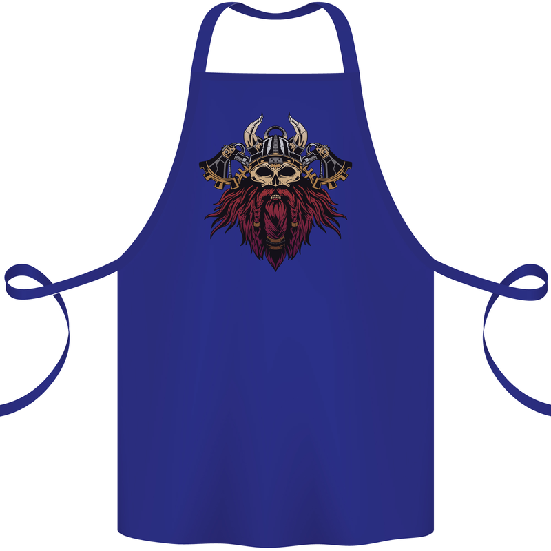 A Steampunk Viking Cotton Apron 100% Organic Royal Blue