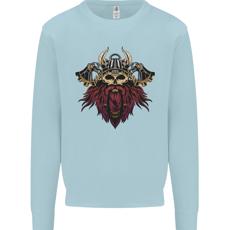 A Steampunk Viking Kids Sweatshirt Jumper Light Blue