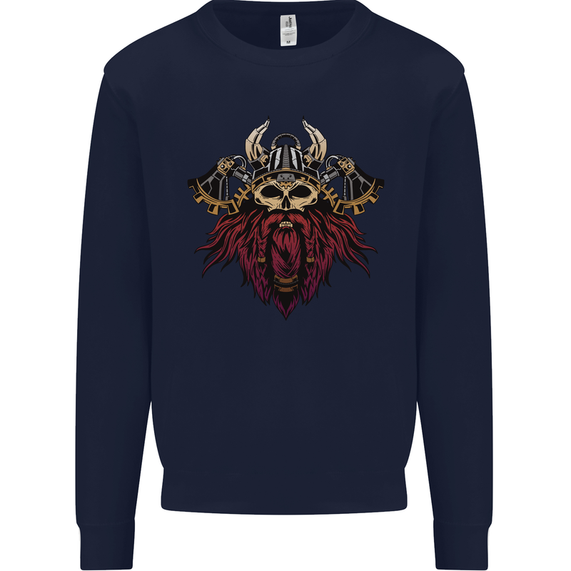 A Steampunk Viking Kids Sweatshirt Jumper Navy Blue