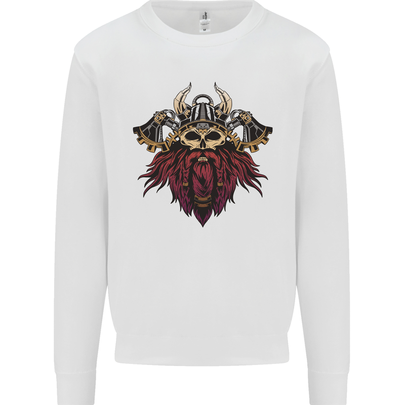 A Steampunk Viking Kids Sweatshirt Jumper White