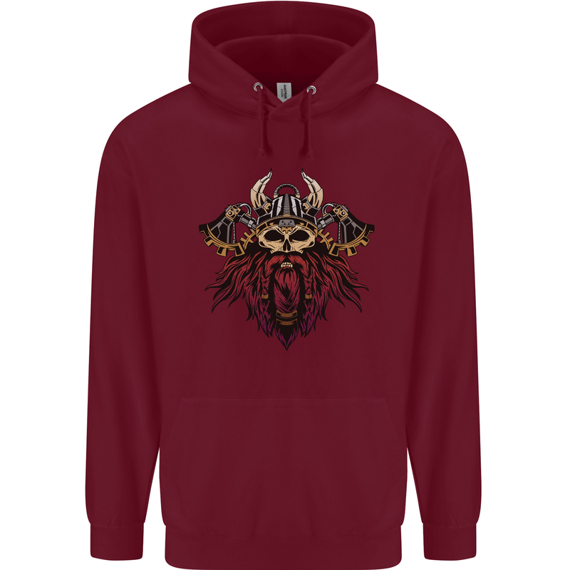 A Steampunk Viking Mens 80% Cotton Hoodie Maroon