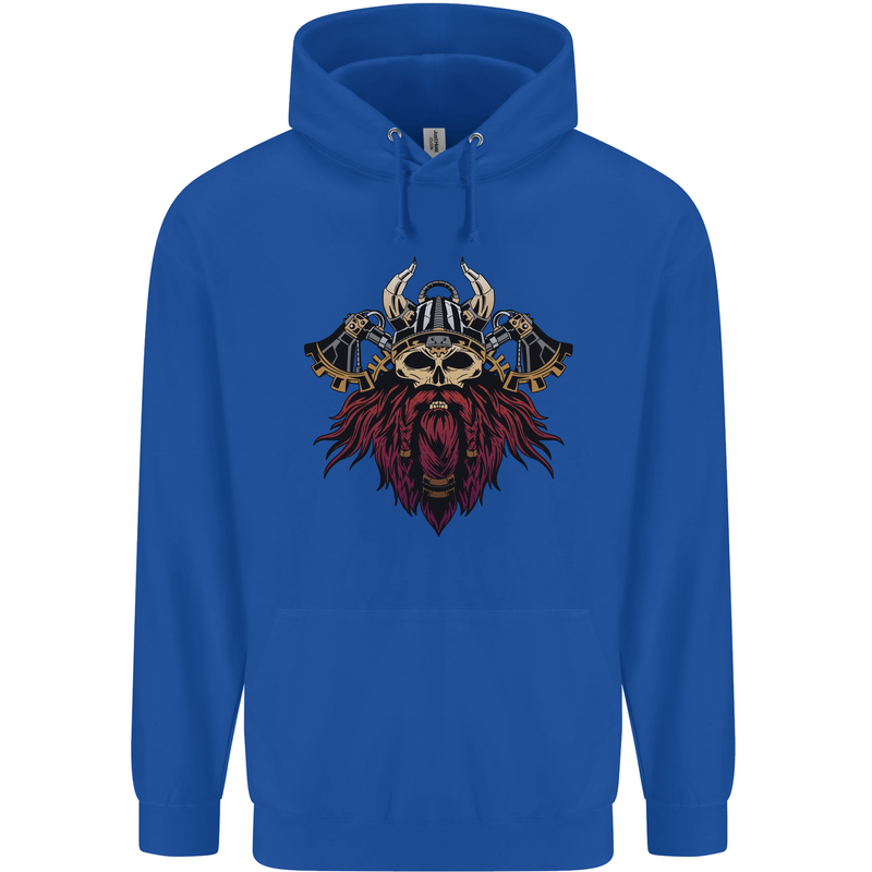 A Steampunk Viking Mens 80% Cotton Hoodie Royal Blue