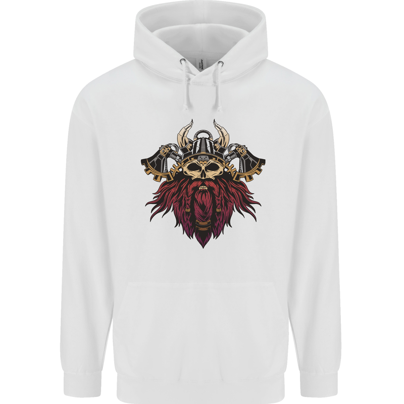 A Steampunk Viking Mens 80% Cotton Hoodie White