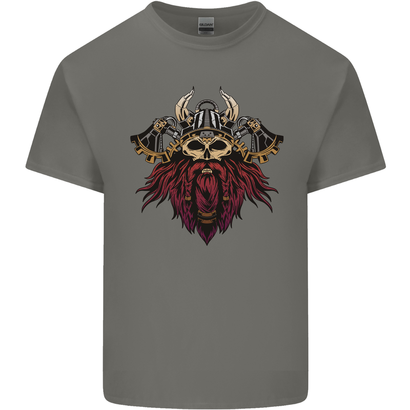 A Steampunk Viking Mens Cotton T-Shirt Tee Top Charcoal