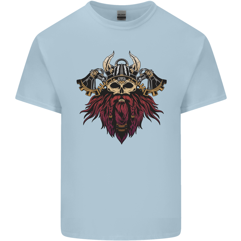 A Steampunk Viking Mens Cotton T-Shirt Tee Top Light Blue