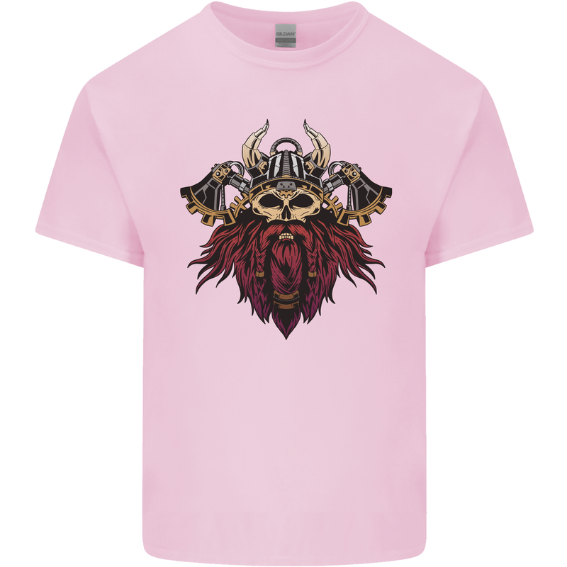 A Steampunk Viking Mens Cotton T-Shirt Tee Top Light Pink