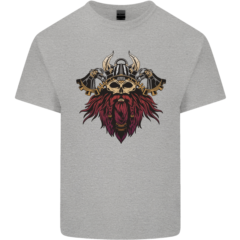 A Steampunk Viking Mens Cotton T-Shirt Tee Top Sports Grey