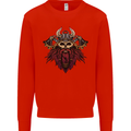 A Steampunk Viking Mens Sweatshirt Jumper Bright Red