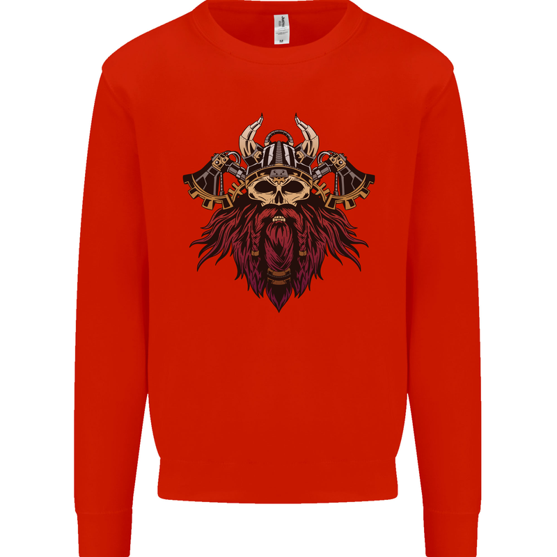 A Steampunk Viking Mens Sweatshirt Jumper Bright Red
