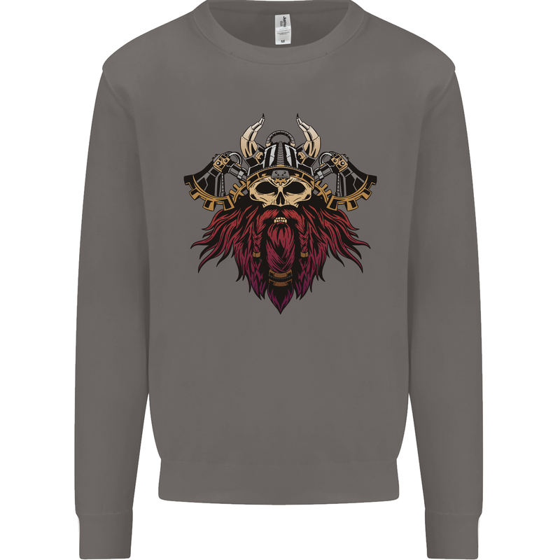 A Steampunk Viking Mens Sweatshirt Jumper Charcoal