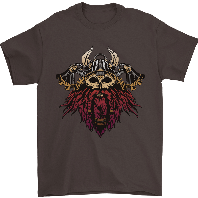 A Steampunk Viking Mens T-Shirt 100% Cotton Dark Chocolate