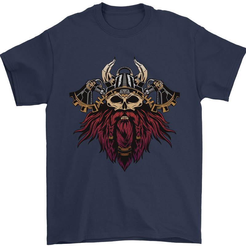A Steampunk Viking Mens T-Shirt 100% Cotton Navy Blue