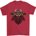 A Steampunk Viking Mens T-Shirt 100% Cotton Red