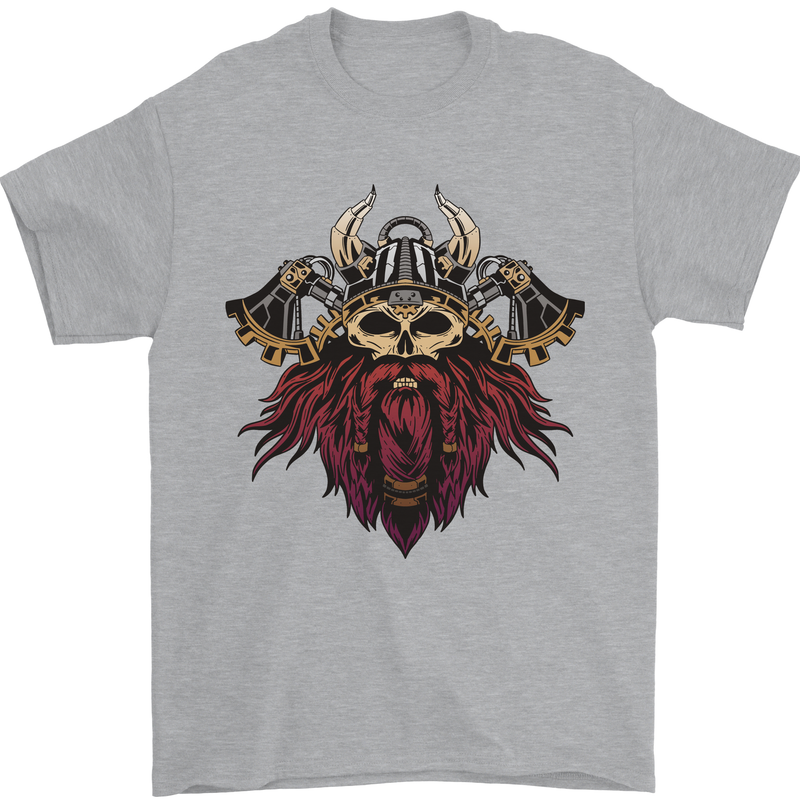 A Steampunk Viking Mens T-Shirt 100% Cotton Sports Grey