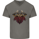 A Steampunk Viking Mens V-Neck Cotton T-Shirt Charcoal