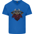 A Steampunk Viking Mens V-Neck Cotton T-Shirt Royal Blue