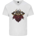 A Steampunk Viking Mens V-Neck Cotton T-Shirt White