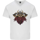A Steampunk Viking Mens V-Neck Cotton T-Shirt White
