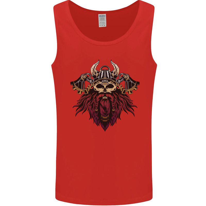 A Steampunk Viking Mens Vest Tank Top Red