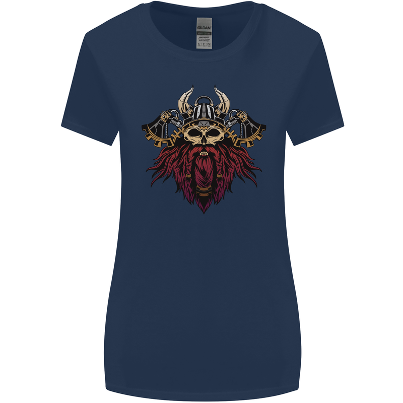 A Steampunk Viking Womens Wider Cut T-Shirt Navy Blue