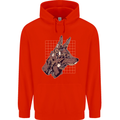 A Steampunk Wolf Childrens Kids Hoodie Bright Red