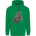 A Steampunk Wolf Childrens Kids Hoodie Irish Green