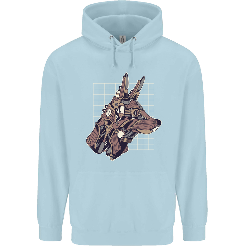 A Steampunk Wolf Childrens Kids Hoodie Light Blue