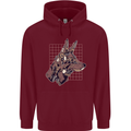 A Steampunk Wolf Childrens Kids Hoodie Maroon