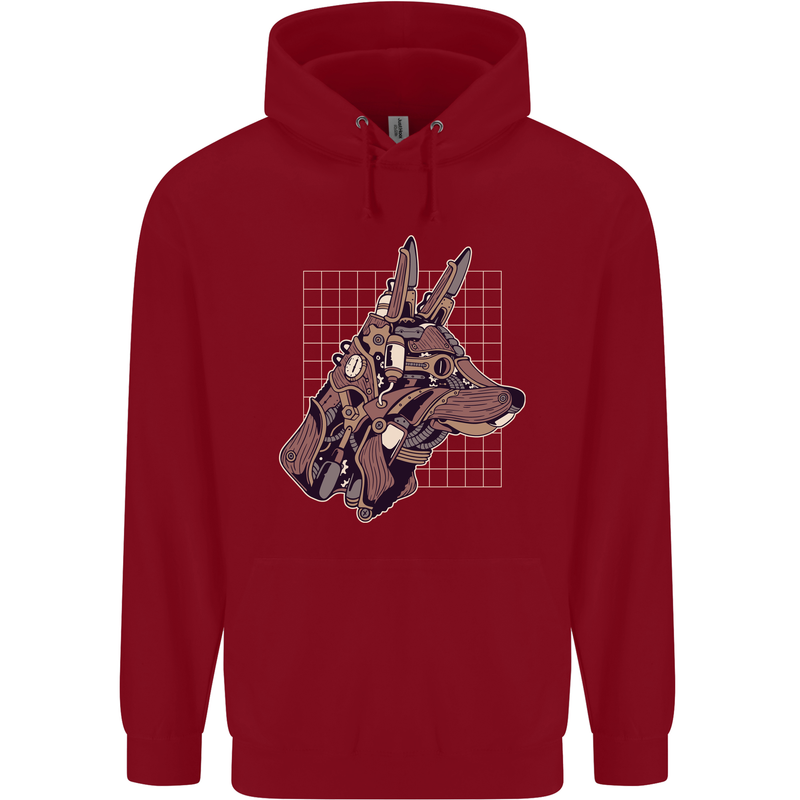 A Steampunk Wolf Childrens Kids Hoodie Red