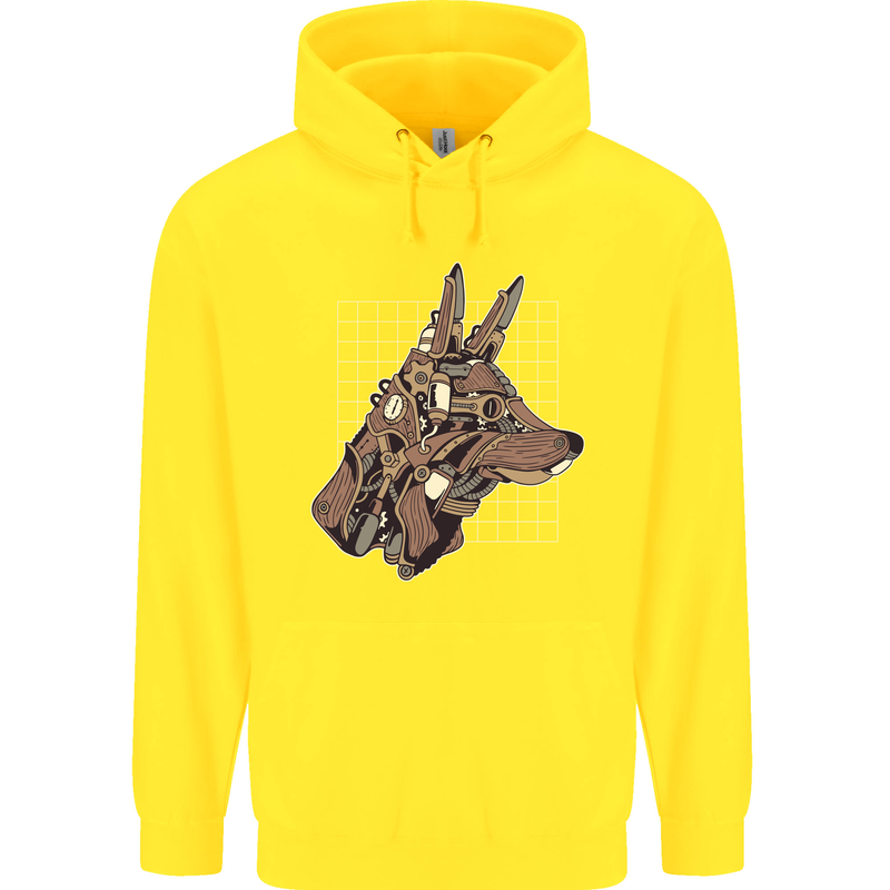 A Steampunk Wolf Childrens Kids Hoodie Yellow