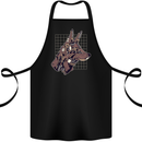 A Steampunk Wolf Cotton Apron 100% Organic Black