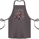 A Steampunk Wolf Cotton Apron 100% Organic Dark Grey