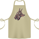 A Steampunk Wolf Cotton Apron 100% Organic Khaki