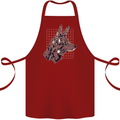 A Steampunk Wolf Cotton Apron 100% Organic Maroon