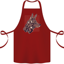 A Steampunk Wolf Cotton Apron 100% Organic Maroon