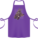 A Steampunk Wolf Cotton Apron 100% Organic Purple