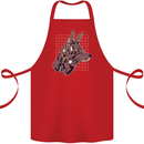 A Steampunk Wolf Cotton Apron 100% Organic Red