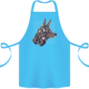 A Steampunk Wolf Cotton Apron 100% Organic Turquoise